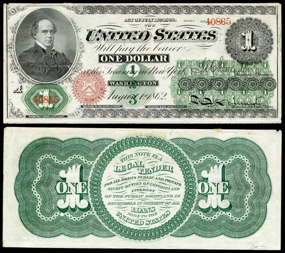 347 долларов. Greenback (1860s money). Один доллар США (банкнота) банкноты США. Доллар США 1861. Гринбеки в США это