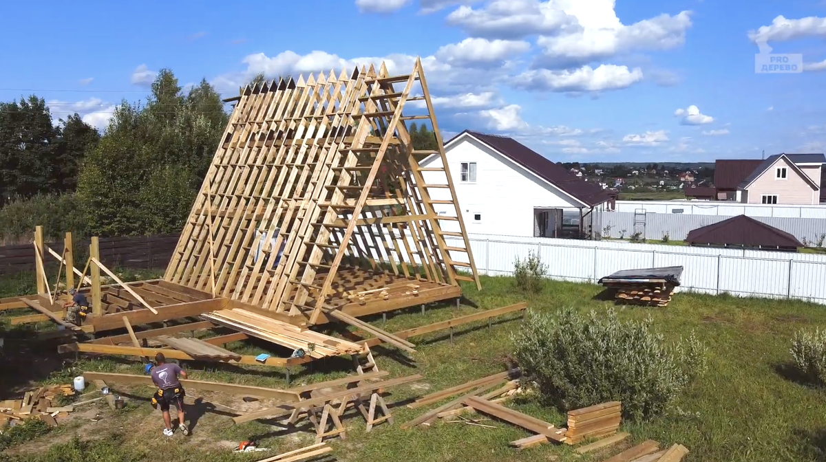 ДОМ-БАНЯ в стиле A-FRAME | PRO ДЕРЕВО | Дзен