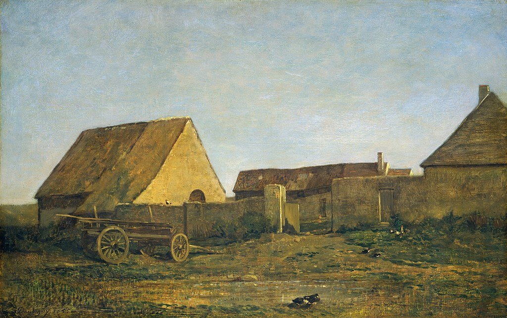 Барбизонская школа. Чарльз Добиньи. Крестьянский двор, 1855