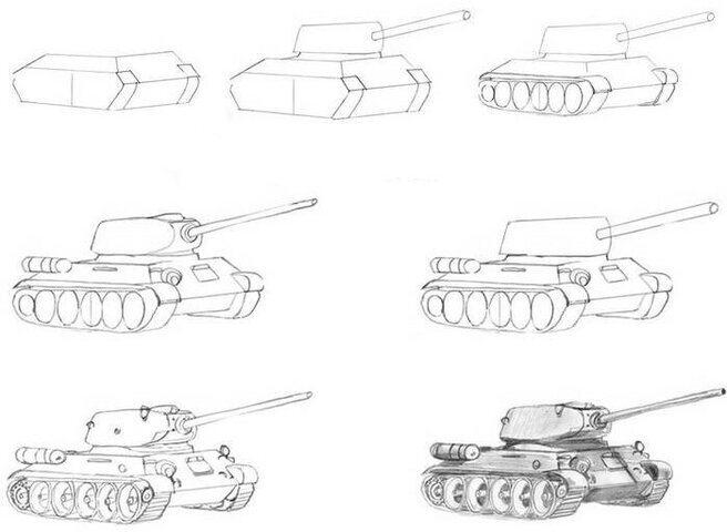 Смотреть как рисовать танк из лего Как нарисовать военный танк поэтапно