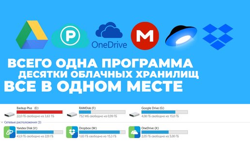 Как подключить облачные хранилища, как сетевые диски? Показываю!