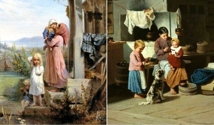  Девочки рано становились мамиными помощницами, в том числе и были няньками для младших сестер и братьев