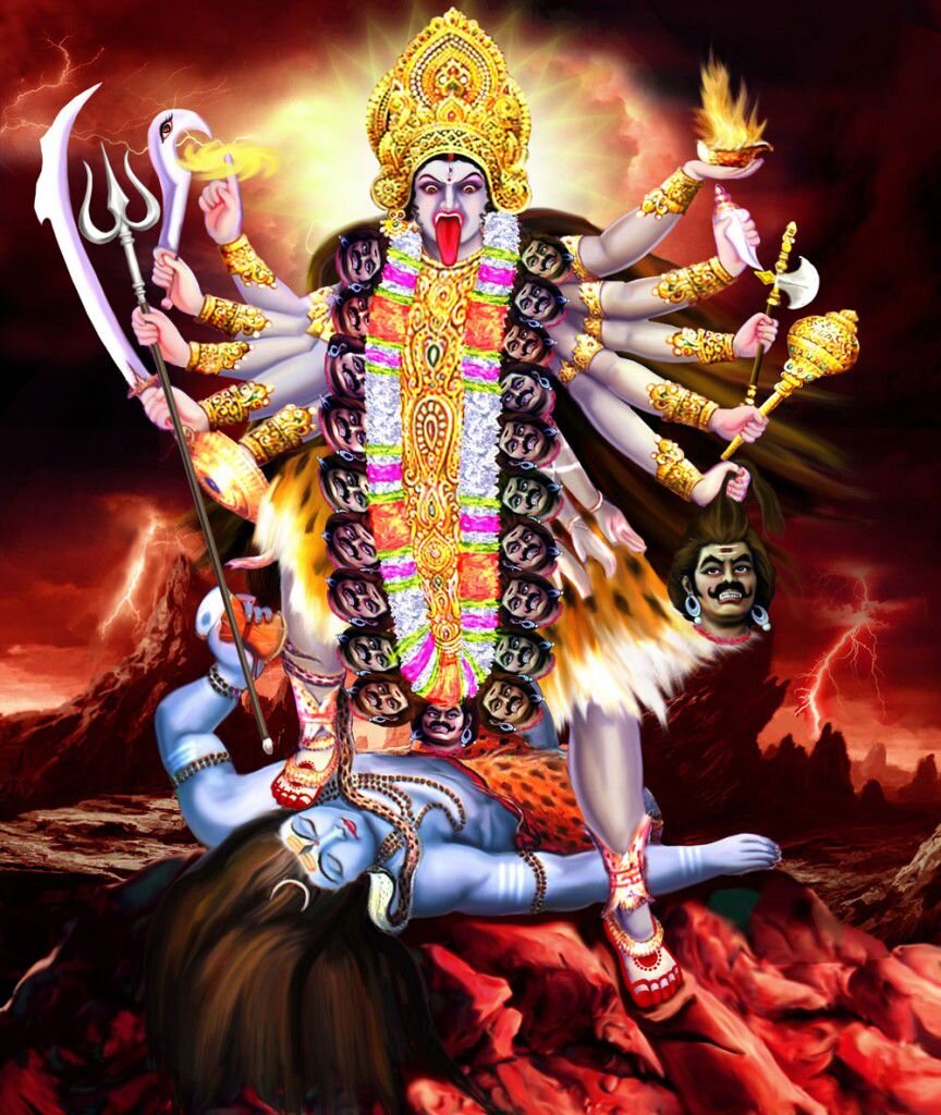Десятирукая форма Кали с одной головой. Фото templepurohit.com