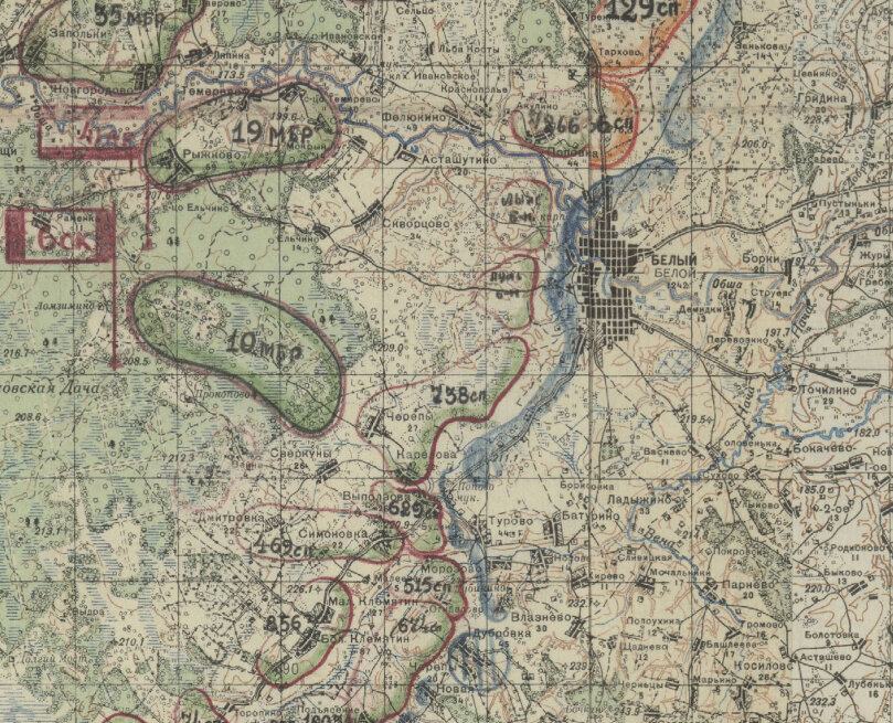 Карта положения войск Калининского фронта с 21 по 23 декабря 1942