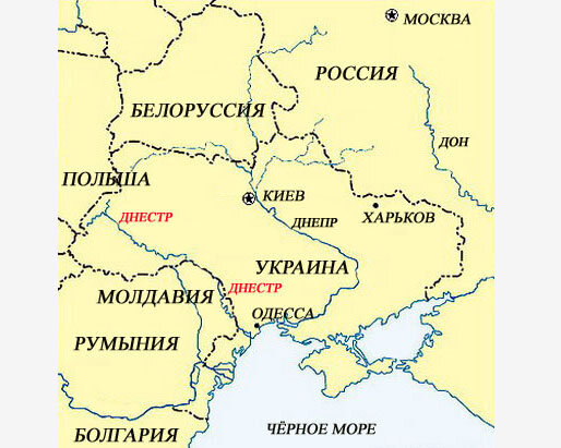 Река днепр на карте россии и украины