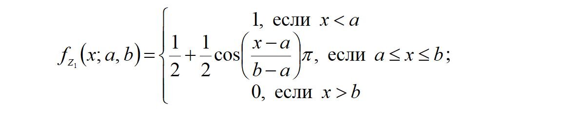 Сглаженная Z-образная функция принадлежности (вариант Z1)