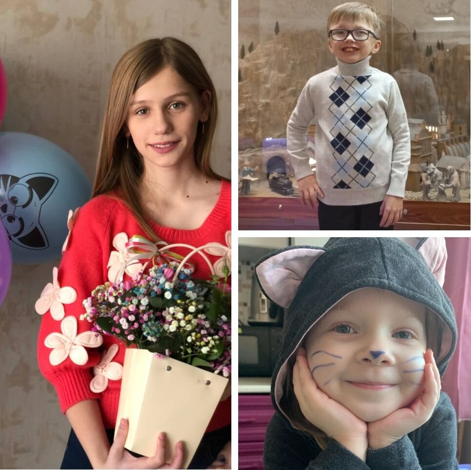 Слева направо: Елизавета, Артем и Мия. Фото: snegovikidobryaki.ru