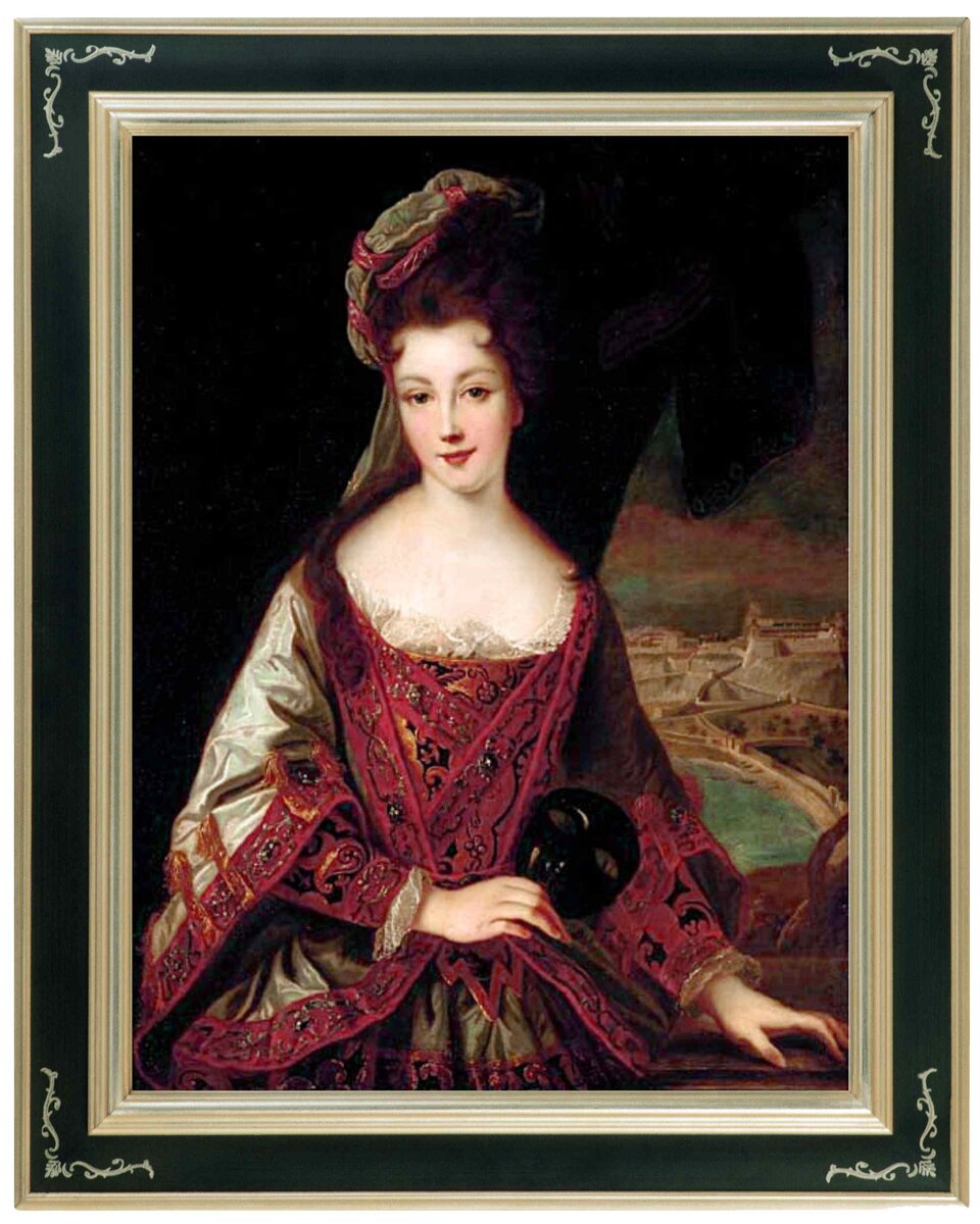 Мария Аделадиа Савойская, жена герцога Бургундского, дофина Фрации в платье для маскарада. Портрет неизвестного мастера. 