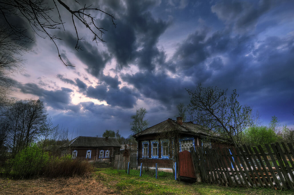 Гроза в деревне фото