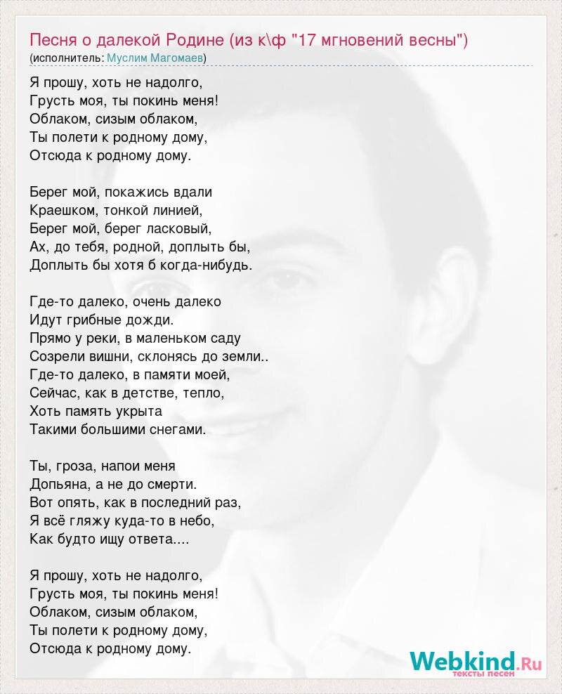 Текст песни 17 регион. Песня о далекой родине. «Песня о далекой родине» встреча в кафе.