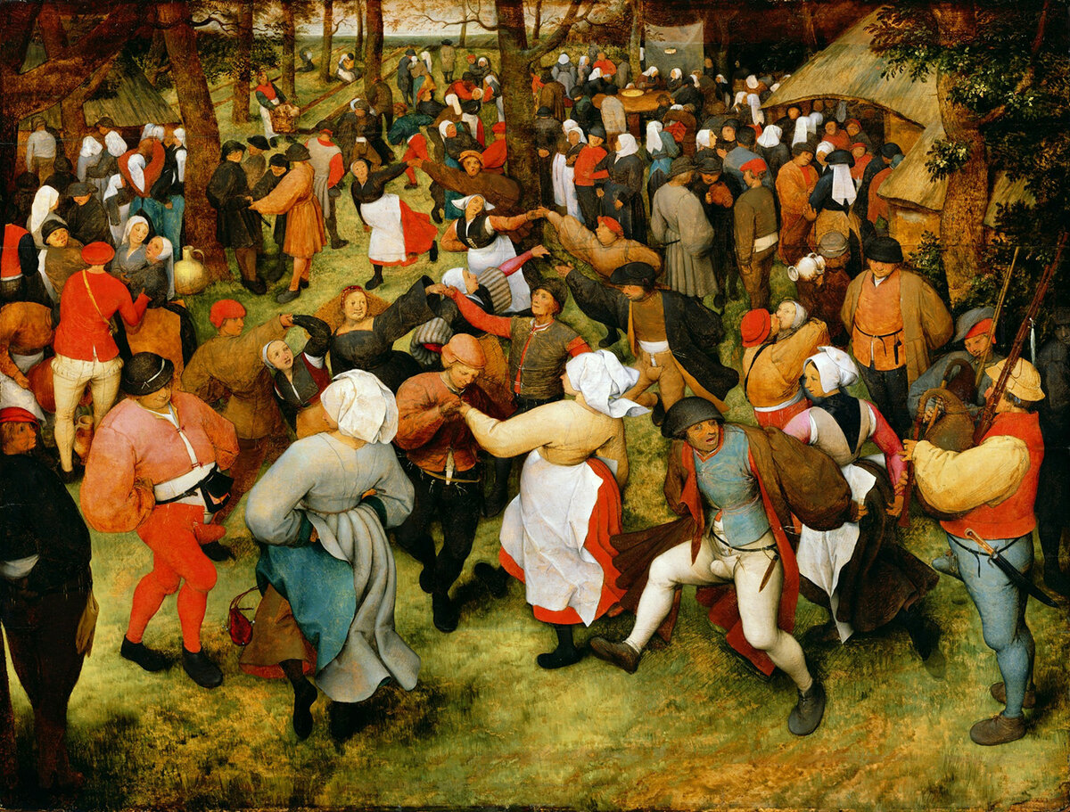 "Свадебный танец" 1566 г., 119.4×157.5 см 