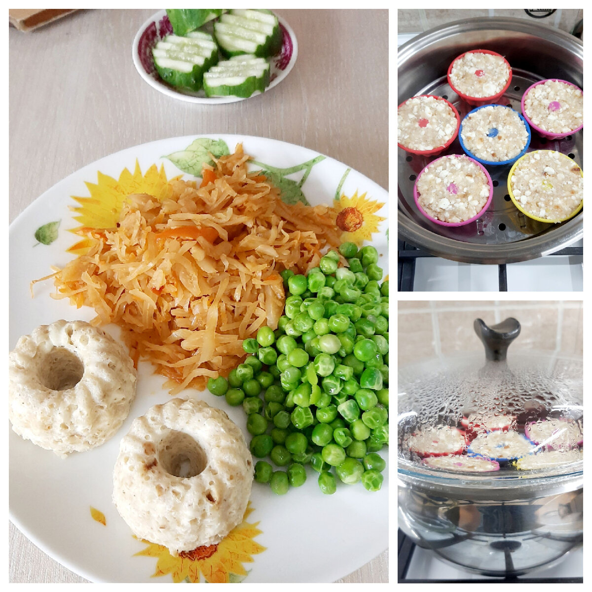 Отличная идея ужина от Валентины. Котлеты из рыбного фарша с творогом + овощи.