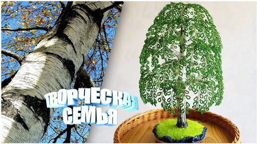 DIY Дерево из бисера. БЕРЕЗКА (мастер-класс)