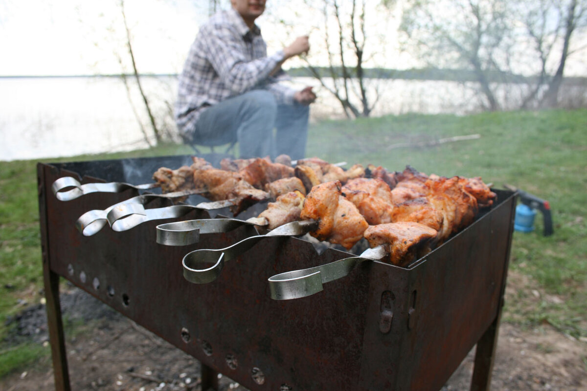 Шашлыки на природе весной