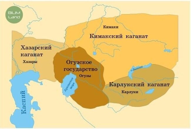 Цифрой 3 на схеме показаны районы расселения туркменских племен район кульджа до 1917