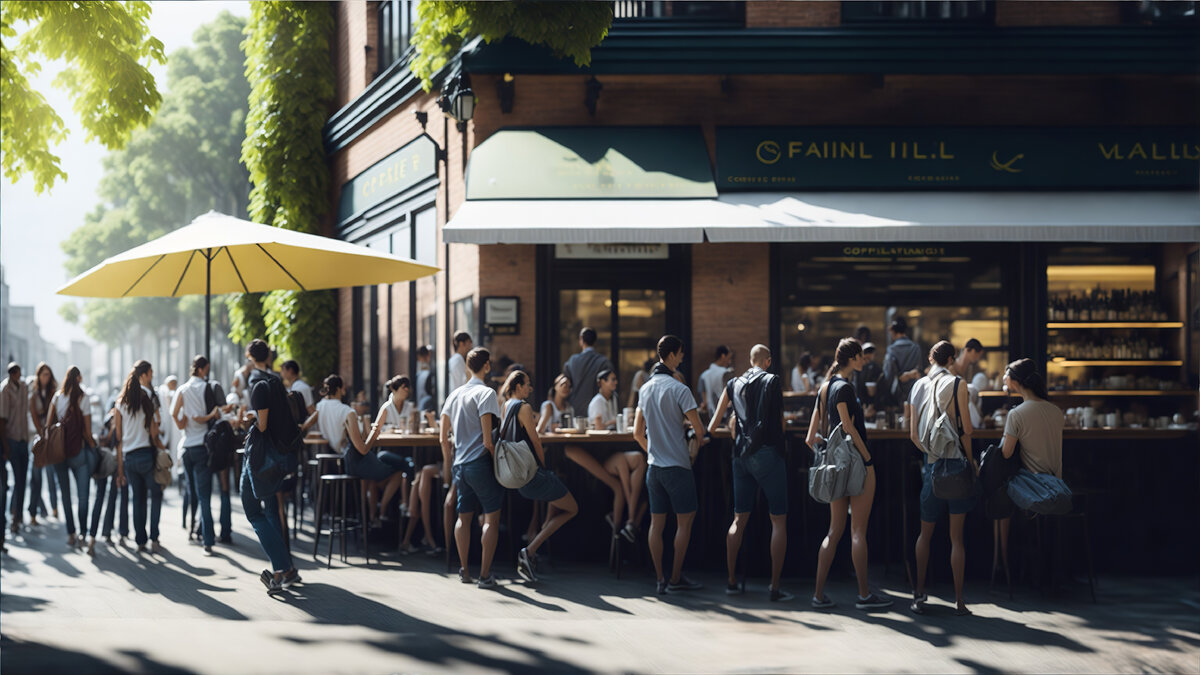 Очередь в кафе