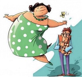 Зачем печалиться напрасно
 словами горестно шурша?
 У толстых тоже очень часто
 бывает тонкая душа.