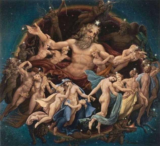 Карл Фридрих Шинкель «Уран и танец звезд», 1844 год.

