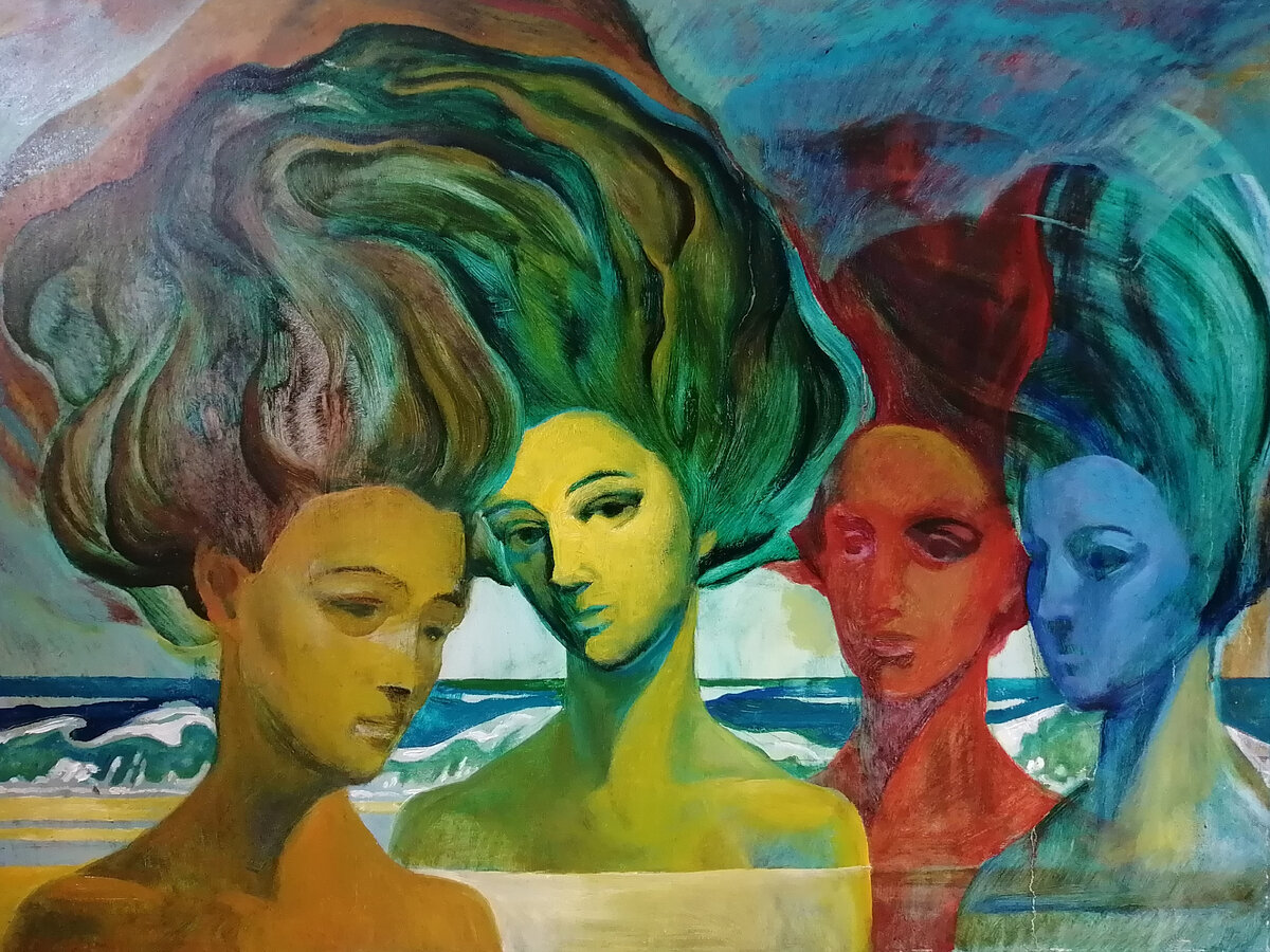 Фото автора. Тяглов А. А. "На берегу моря", одна из последних работ художника.