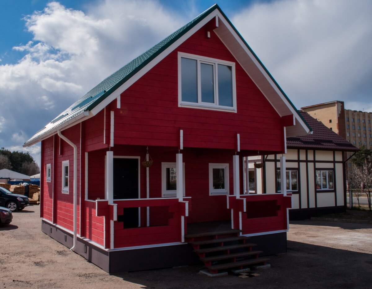 Дачный дом из клееного бруса 80мм