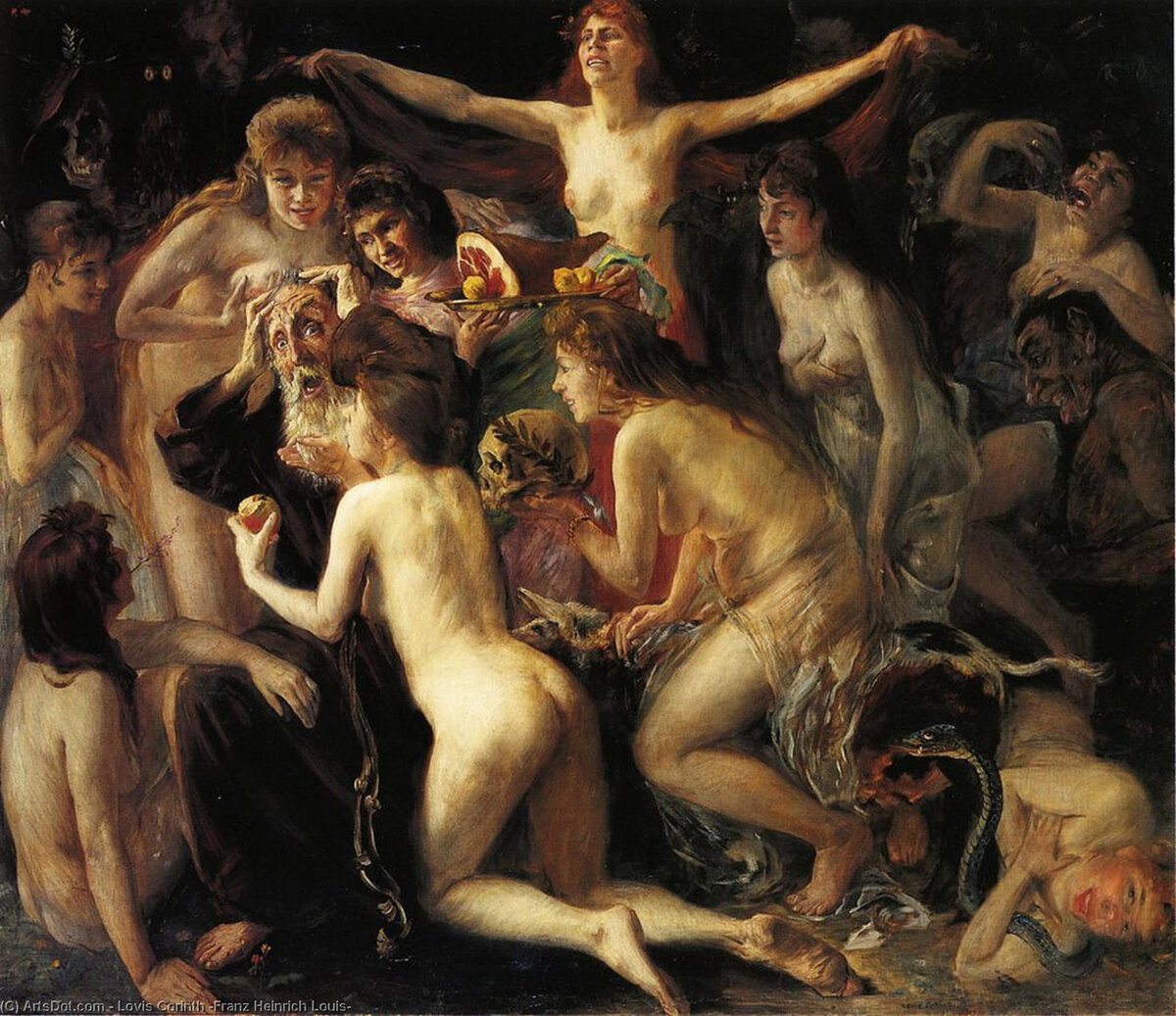 Ловис Коринт (1858—1925). Ловис Коринт «искушение Святого Антония» (1897). Lovis Corinth, 1858-1925. Шабаш ведьм Рикардо Фалеро.