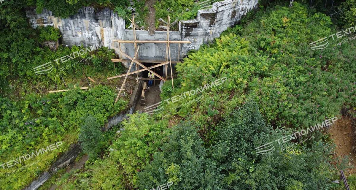 Санация водопропускной трубы полимерно тканевым рукавом типа лайнер