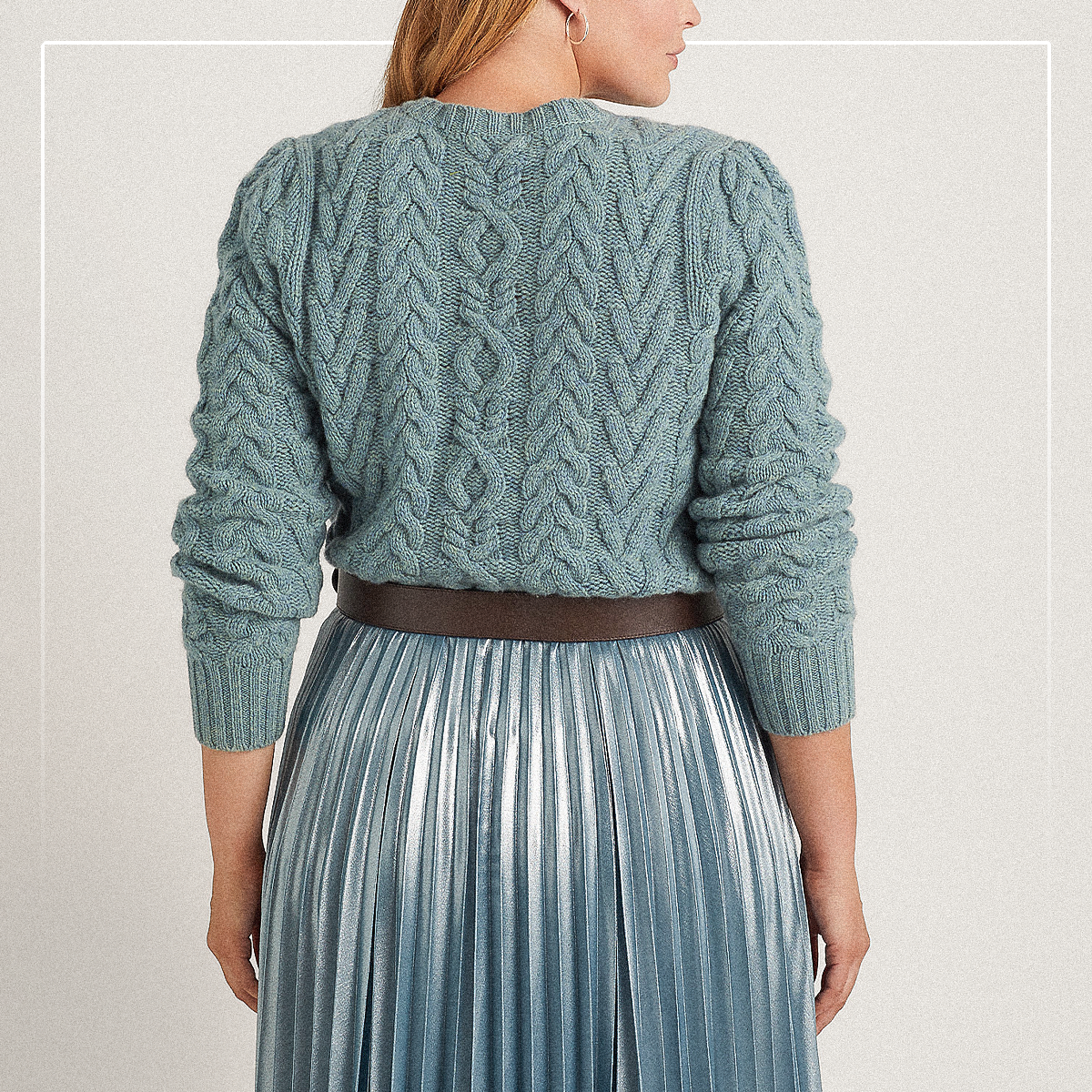 Джемпер с рельефными переплетениями от Ральфа Лорена, спинка