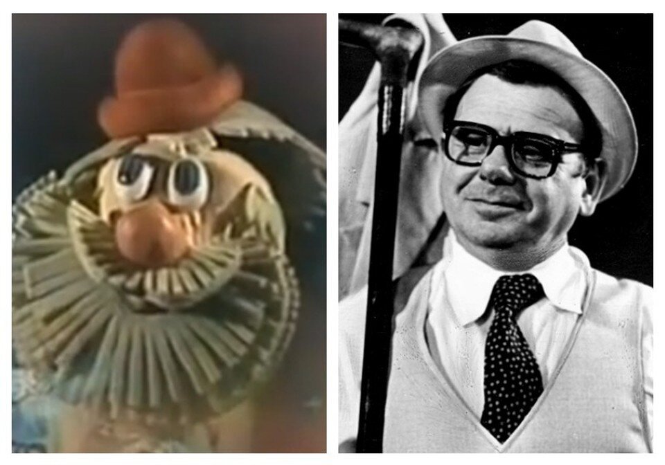     Дзед Барадзед пел голосом Анатолия Кашкера. Фото: rustheatre.by и кадр видео «Калыханкi».