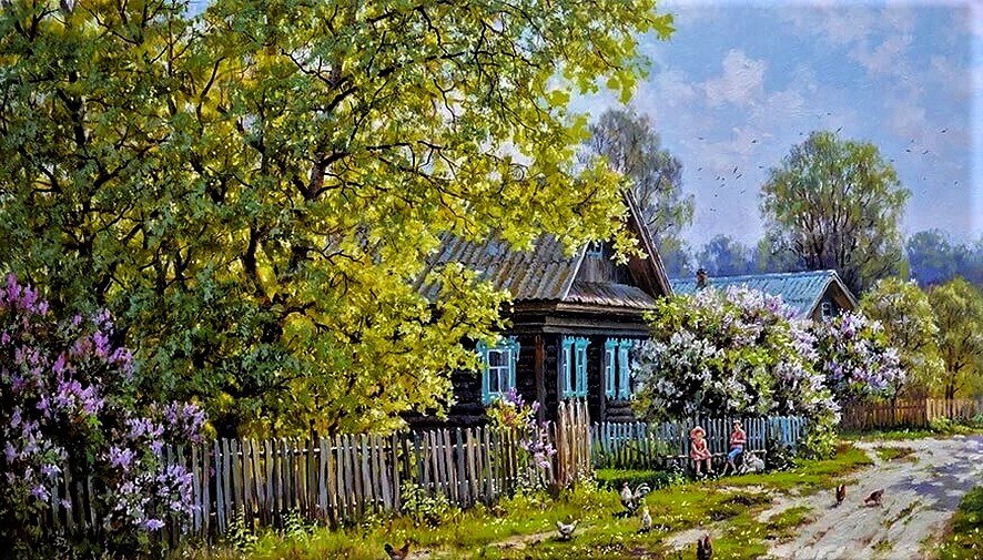 Окраина села. Картинка из свободного доступа.