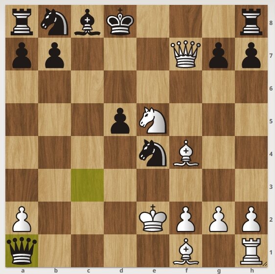 Шахматная задачка. Белые начинают и ставят мат в 2 хода. Подписывайтесь на канал, ставьте лайк. Решение смотрите далее. 1. Белые дают шах конем на "с6". 1. ..................................