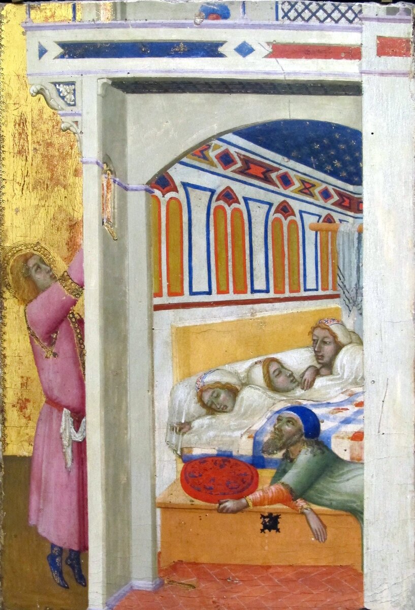 Амброджо Лоренцетти (Сиена). Милость св Николая. 1330е. Лувр