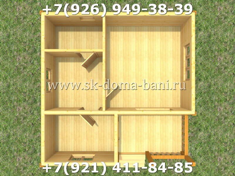 Дом из сухого бруса 6х6 с крыльцом на сваях купить недорого