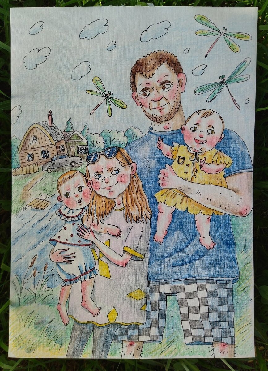 Семья моих друзей летом на даче под Лодейным Полем.