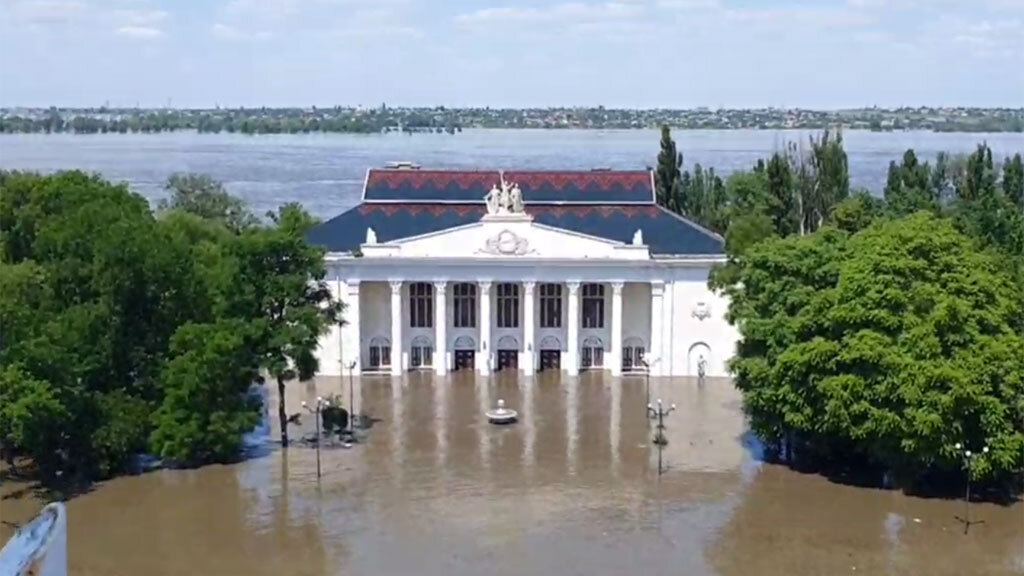    Новая Каховка, скриншот видео в телеграм-канале главы правительства Херсонской области Андрея Алексеенко