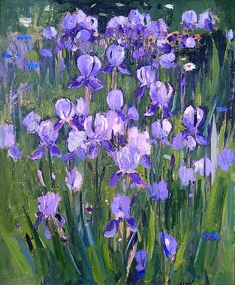 Бугаев А.Т., «Ирисы», 2006, холст, масло