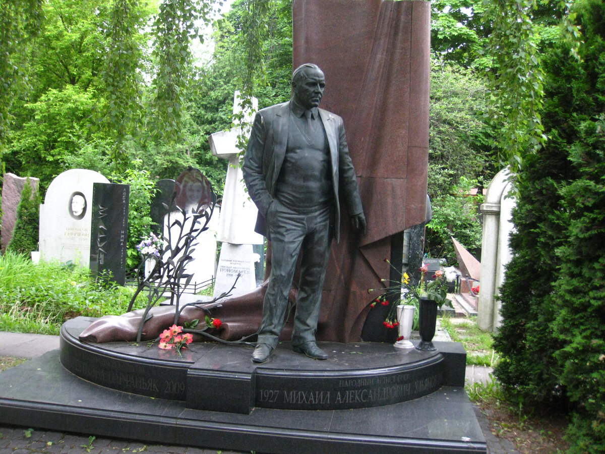 Могила Михаила Ульянова и Аллы Парфаньяк на Новодевичьем кладбище