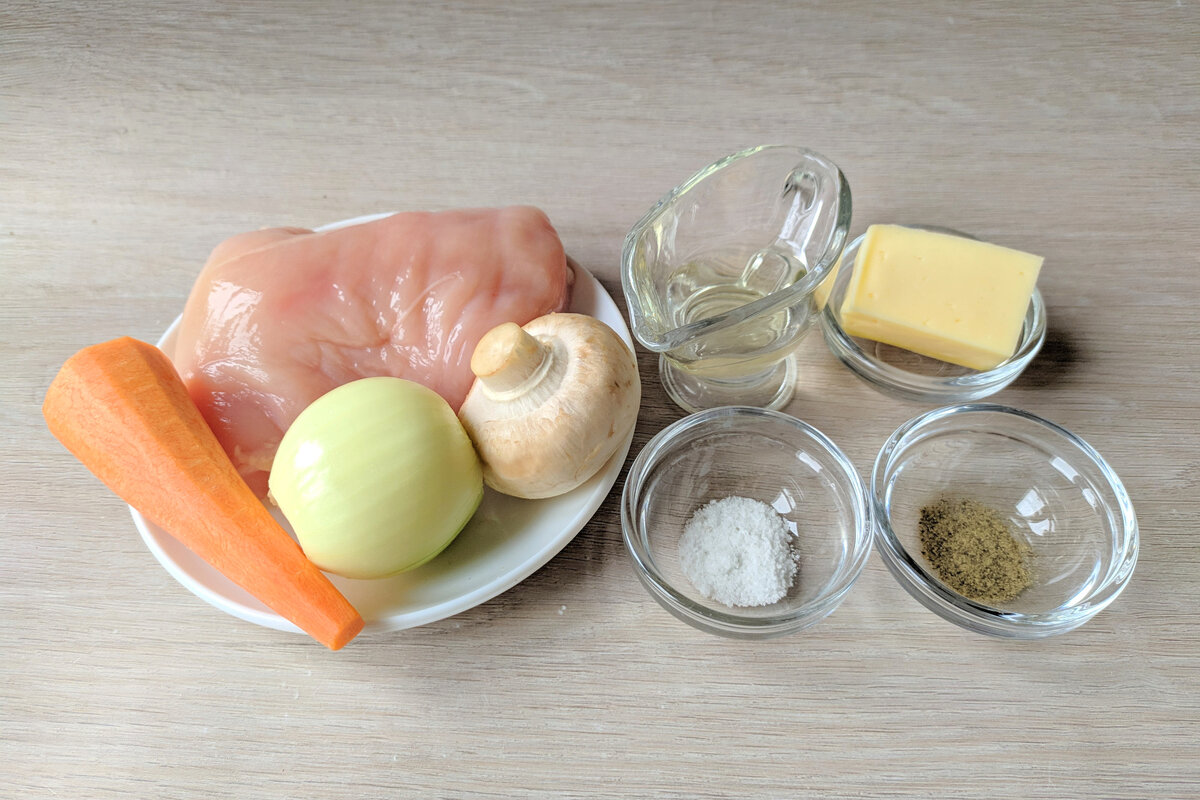Ингредиенты для приготовления фаршированной куриной грудки
