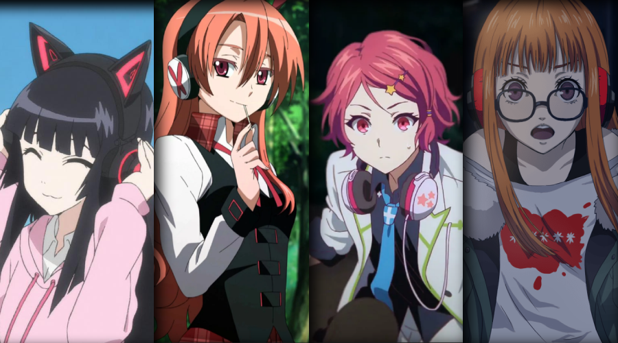 Персонажи которые носят наушники, из аниме.