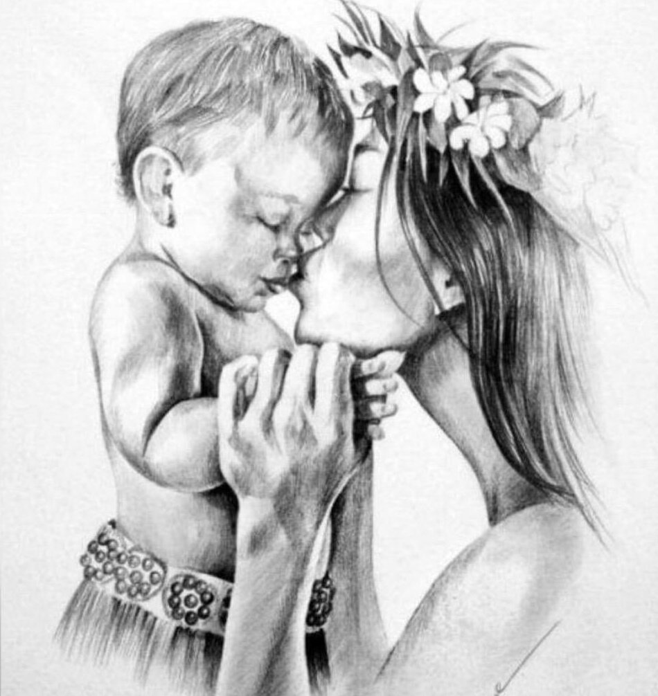 Эскиз рисунок мамы