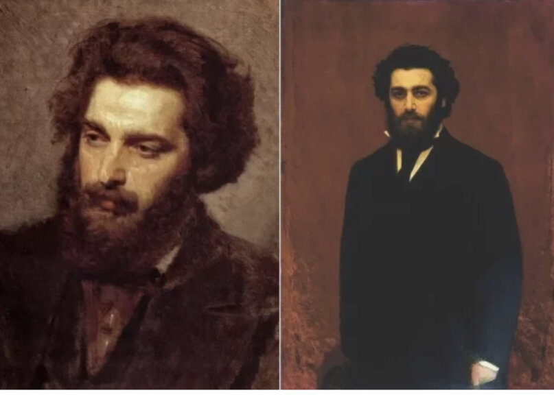 И. Крамской. Портреты А. И. Куинджи 1872 г. и к. 1870-х гг. 