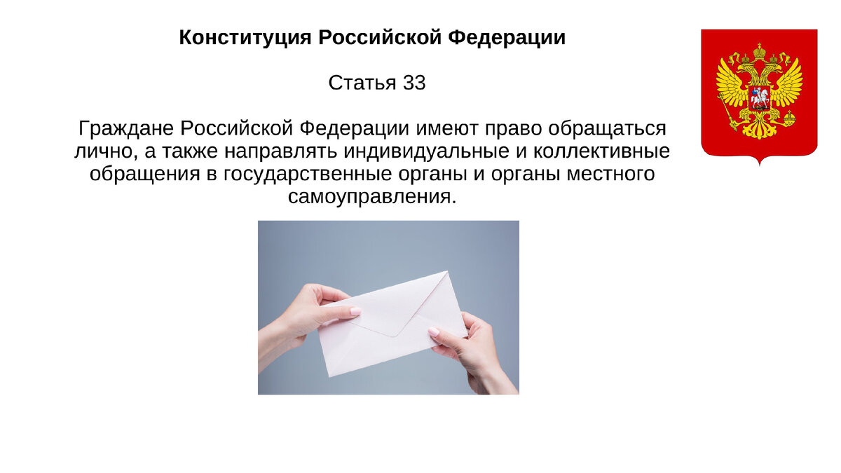 Статья 33 Конституции РФ. Схема Панова А.В. 
