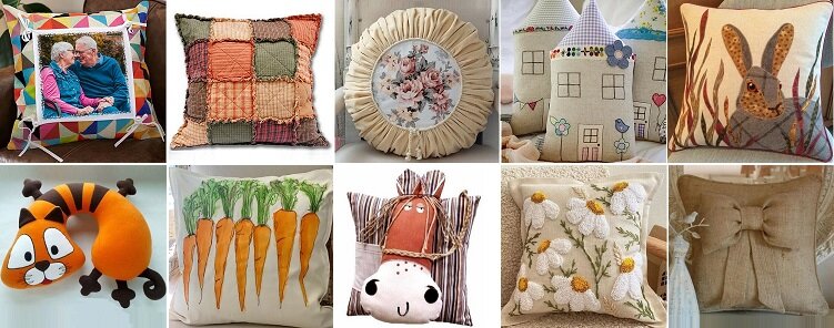 Оригинальные подушки своими руками - выбор материалов, советы по декору, новые идеи