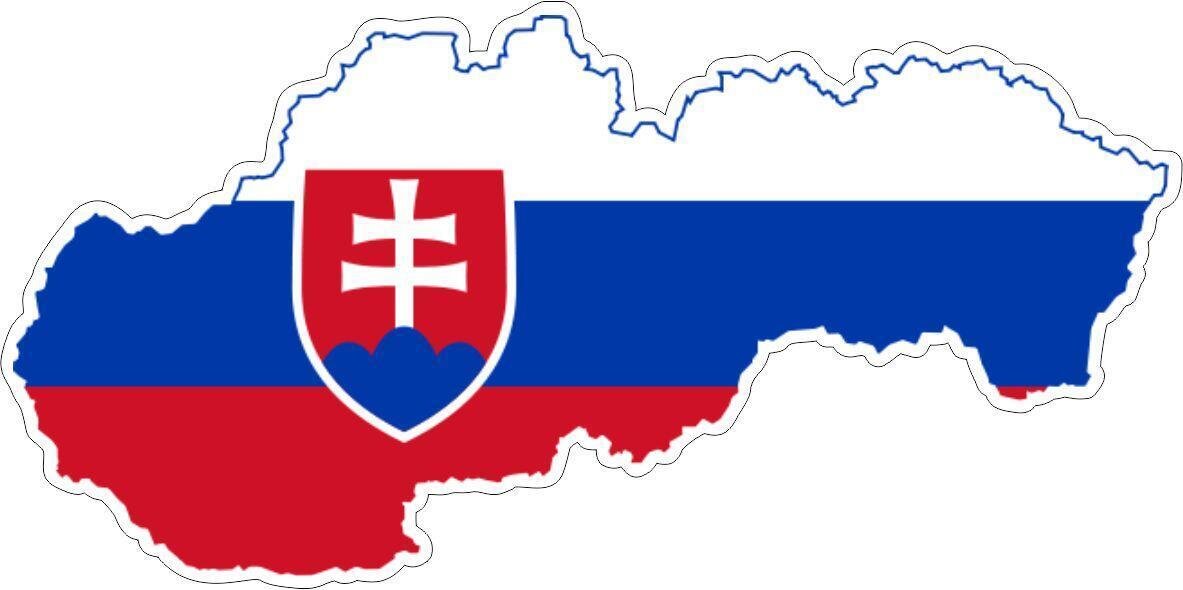 Очертания Словакии в цветах национального флага.