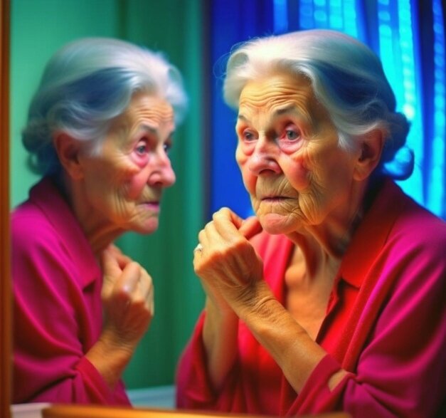 Незнакомка в зеркале. Картинка сделана нейросетью