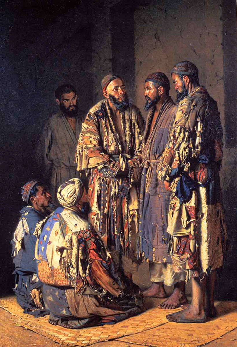 В. В. Верещагин. П*литики в *пиумной лавочке. Ташкент. 1870