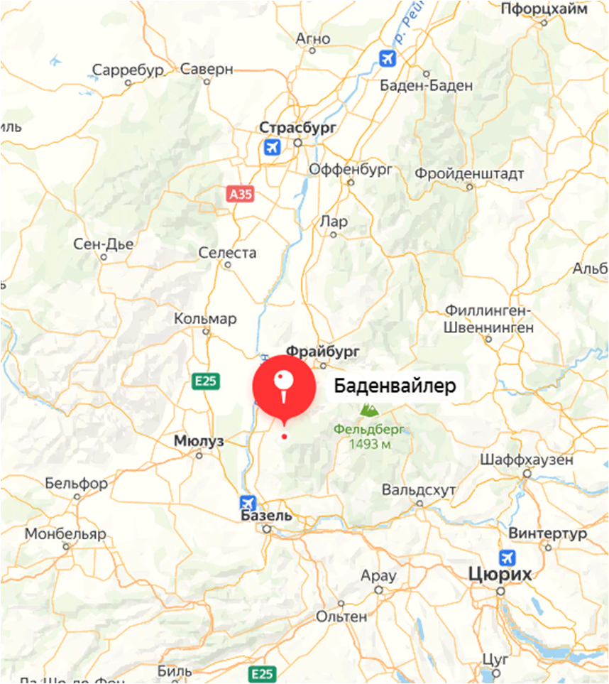 Баденвайлер. Яндекс.Карты