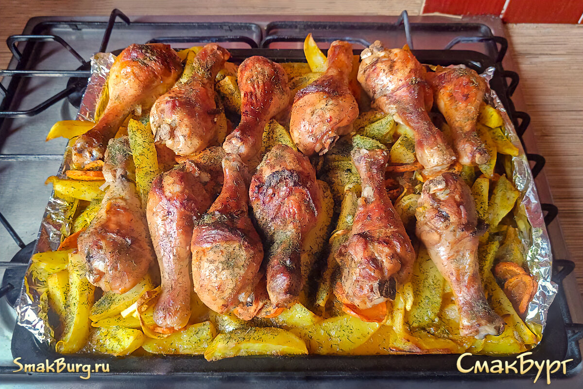 Румяная курочка и золотистая картошечка - блюдо, которое понравится всей семье!