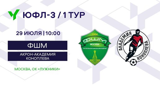 ЮФЛ-3. ФШМ (Москва) - Акрон-Академия Коноплева (Самарская область). 1-й тур.