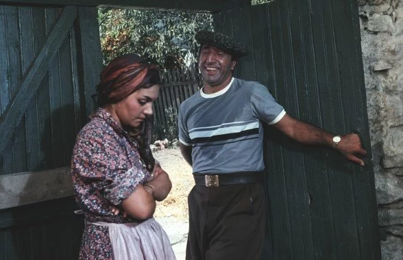 С женой Донарой Пилосян на съёмках "Кавказской пленницы"