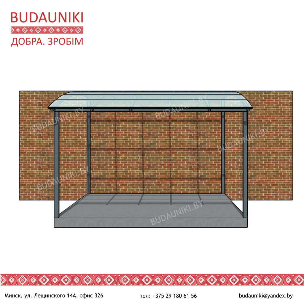 Навес 3*4м из монолитного поликарбоната